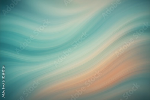 Abstract background with flowing wave patterns in serene blue and orange color palette