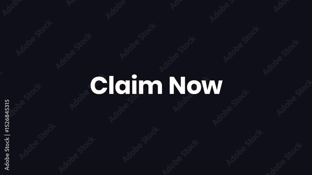 Claim Now – 4K Animated Text Overlay for Call-to-Action or Free Offer Promotions