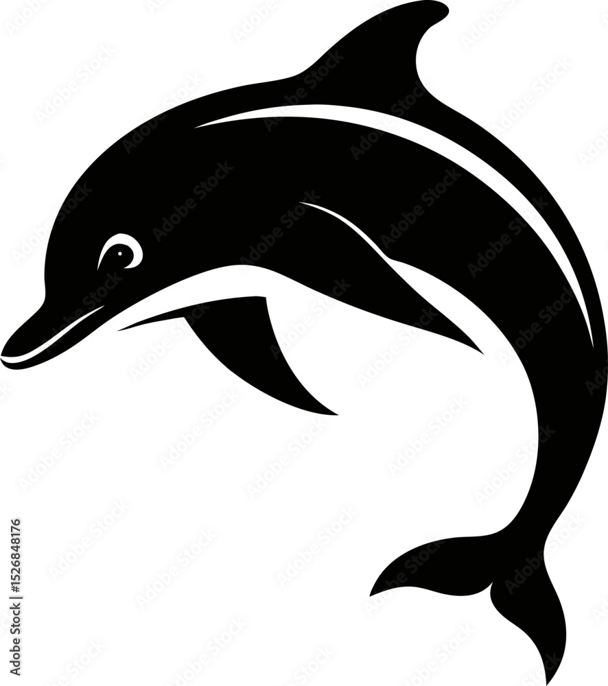 Naklejka premium Dolphin silhouette vector icon 