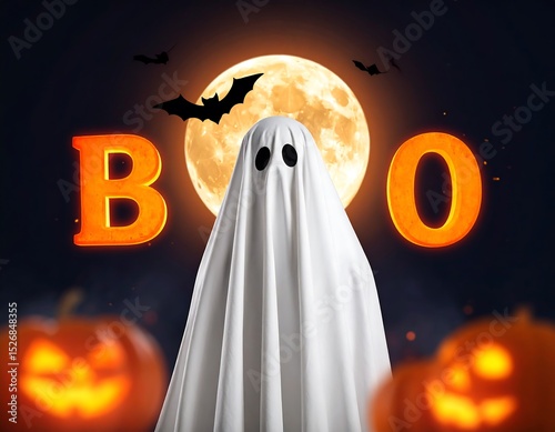 Ghostly Halloween scene