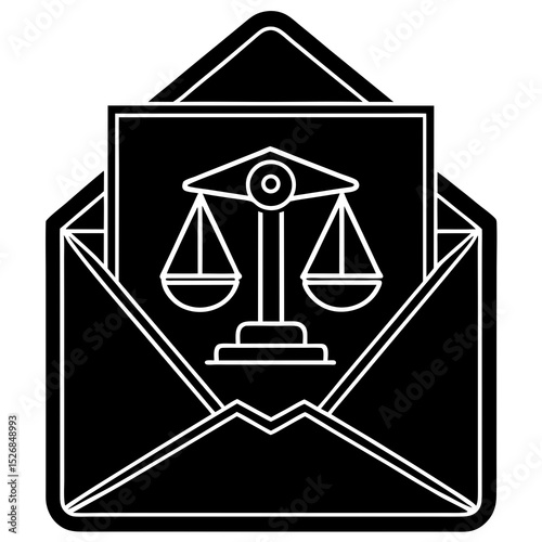 Legal notice email scales of justice message