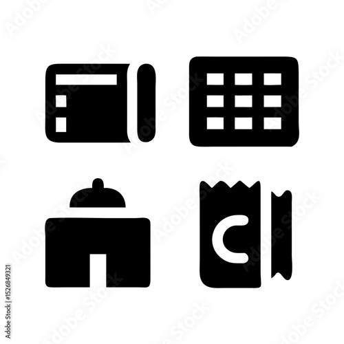 Hotel accommodation icon silhouette design element 5 transparent background