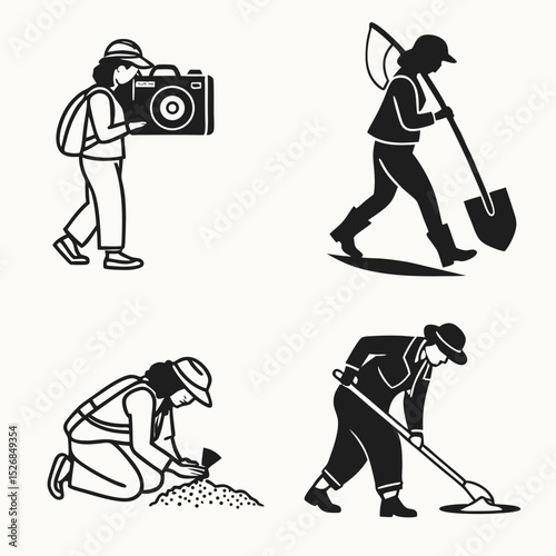 Archaeology exploration teamwork digging photography adventure