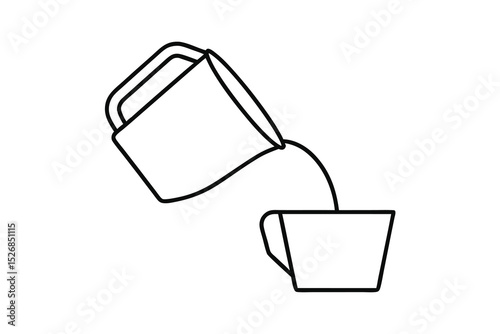 Line drawing of a pitcher pouring liquid into a cup