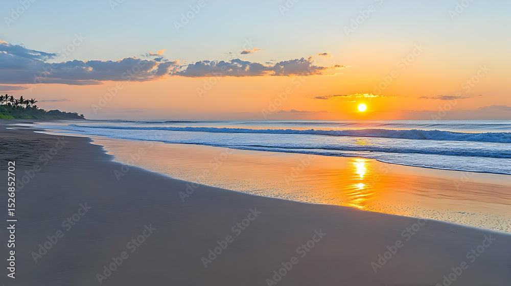 Fototapeta premium Serene Sunset Over Tropical Beach
