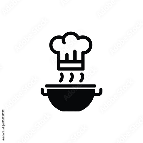vector icons cooking food chef hat include a pizza slice, a sushi roll, spaghetti and meatballs, a curry bowl burger , fish 
