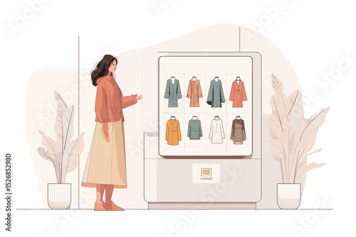 Stylish woman shopping for clothes in a modern boutique