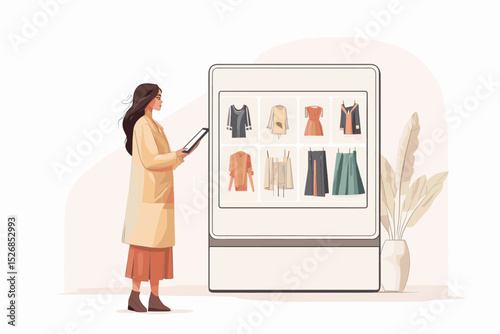 Stylish woman shopping for clothes in a modern boutique