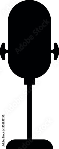 Simple Black and White Retro Microphone Icon