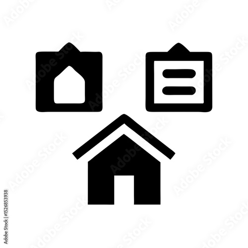 Free Download Real estate icon bundle pack: high-quality black silhouettes with transparent background - GFXLoad