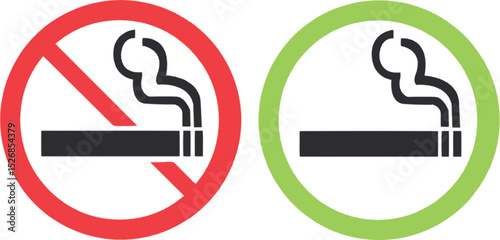 Vector illustration of a no smoking sign