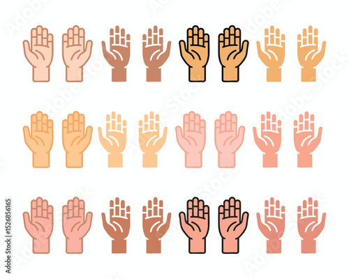 Hand icon illustration set of hand icon
