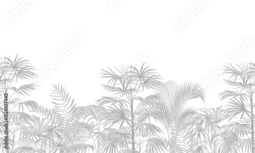 Wallpaper Mural Modern Nature Wallpaper: Grayscale Leaves & Abstract Jungle Pattern Torontodigital.ca