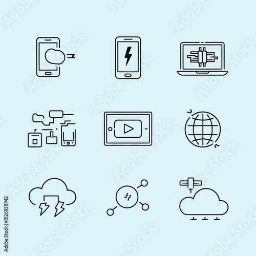 vector icons electronic devices televisions ,mobile phones, tablets ,i Phones , communication

