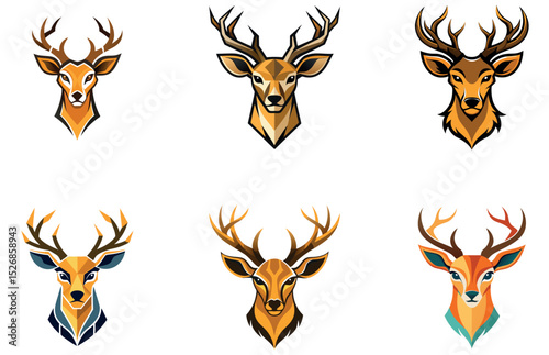 Deer Head Vector Designs Majestic Antler Silhouettes for Rustic, Woodland, and Outdoor Themes