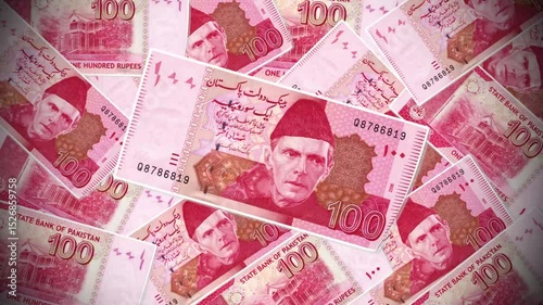 Pakistani Hundred Banknote Rupees Animation