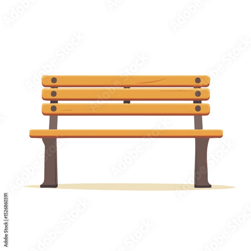 2D flat Outdoor Bench illustration vector, isolated on a white background.