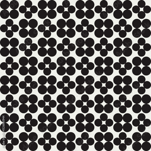 Mid century modern floral geometric pattern in black and white. Graphical illustration for a unique textiles and home décor.
