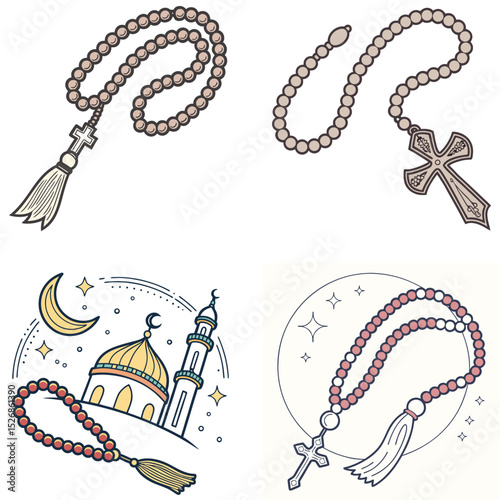  A set of prayer beads icon used in worship.