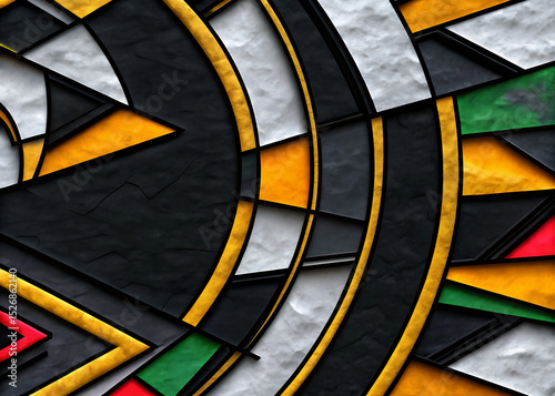 Immerse yourself in a vibrant world of abstract geometry with this striking collection of art prints. Featuring intricate compositions reminiscent of modern stained glass, these designs boast bold bla