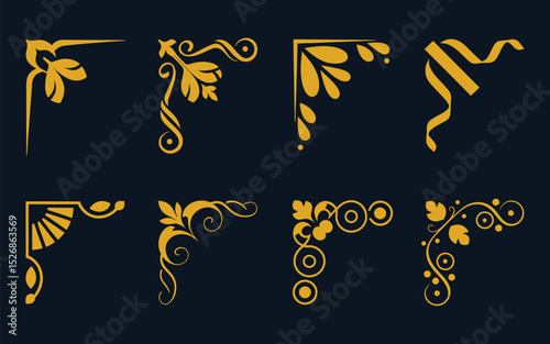 An Exquisite Collection of Elegant Decorative Corner Frame Designs for Ornate Borders and Embellishments.