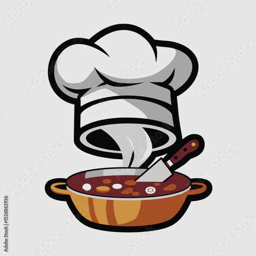vector icons cooking food chef hat include a pizza slice, a sushi roll, spaghetti and meatballs, a curry bowl burger , fish 
