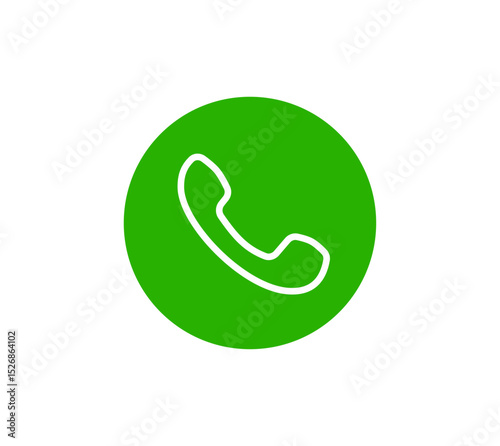 green white colored phone icon illustration