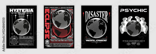 Creative and trendy acidic vector illustration poster