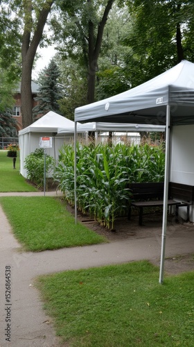 Wallpaper Mural Numerous tents display various crops at an outdoor garden show held along a road amid green grass on a sunny day Torontodigital.ca