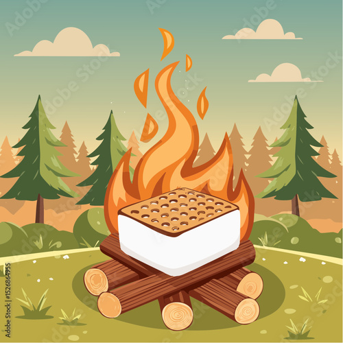 S'mores having a campfire hangout
