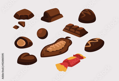 Chocolate Nugget set. flavors of sweets.