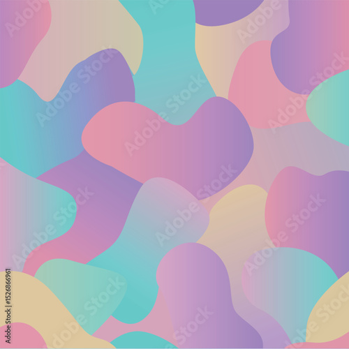 Abstract Fluid Organic Shapes Background with Soft Pastel Gradients — Modern Design