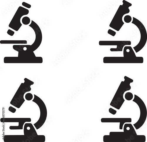 Microscope editable vector scientific instrument icon flat style

