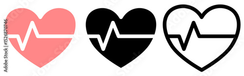 heart rate icon, simple flat style, vector illustration, symbol, design logo template pictogram, for ui or ux isolated on white for mobile app, editable
