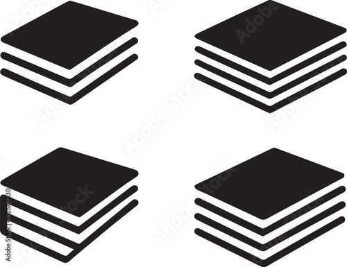 Paper stack editable vector office supply icon flat style