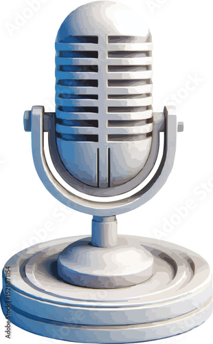 retro microphone isolated on white