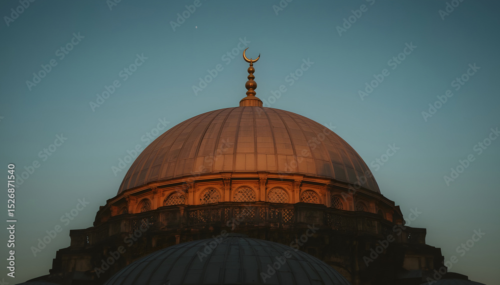 Naklejka premium Mosque dome with sky background