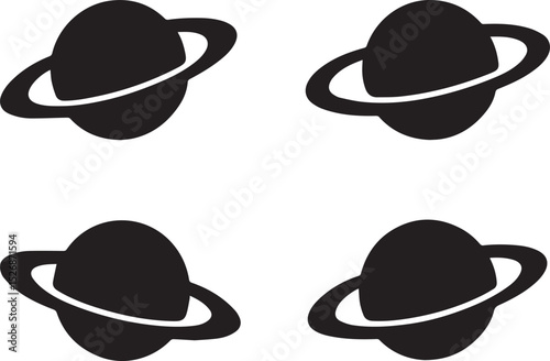 Planet Saturn editable vector astronomy icon flat style