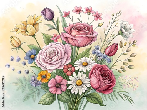 Whimsical Hand Sketched Wildflower Pack - Rustic Floral Doodles
