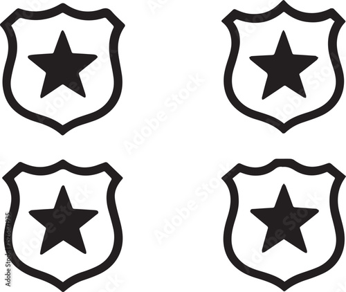 Police badge editable vector law enforcement icon flat style