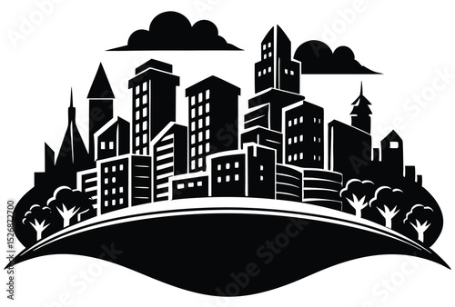 City silhouette vector illustration modern skyline design for urban background