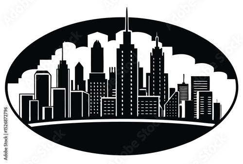 urban city skyline silhouette vector artwork perfect for digital and print design projects
