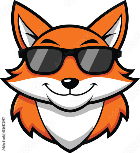 Cool Fox Character Illustration  A Fun, Cartoon Fox Wearing Sunglasses