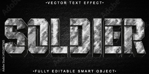  Soldier Army Metal War Battle Combat Fully Editable Smart Object Text Effect