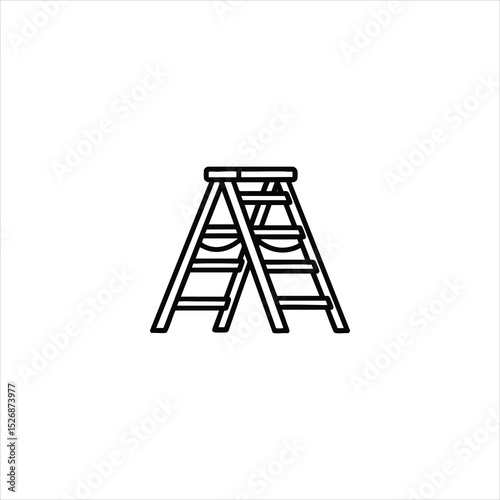A-Frame Stepladder Minimalist Line Icon