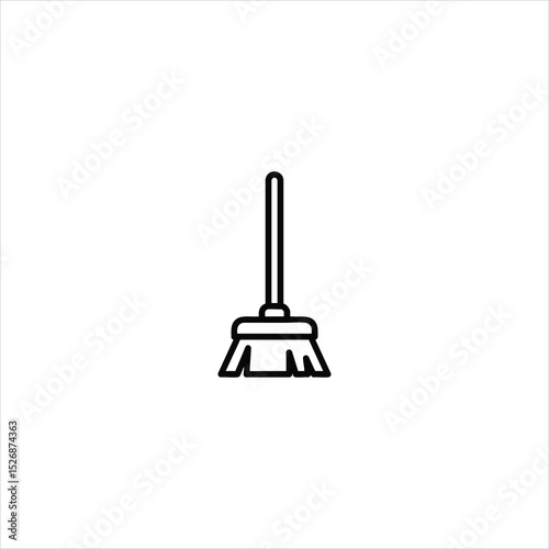 Broom Cleaning Tool Minimalist Line Icon