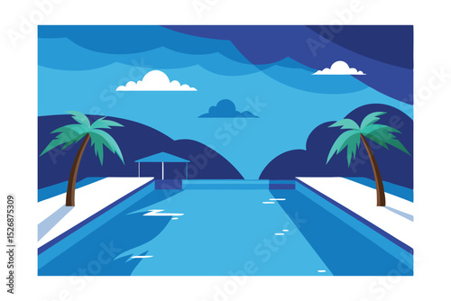 Serene Poolside Paradise A Tranquil Escape to Blue Waters