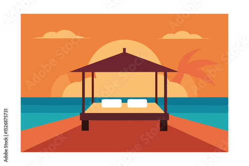 Sunset Beachfront Gazebo Tranquil Escape and Romantic Getaway