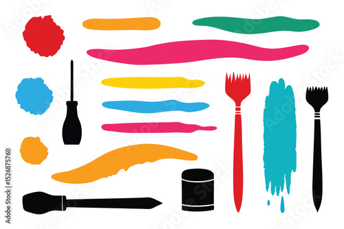 Adobe Illustrator Artwork Red grunge textured paint brush stroke vectors
