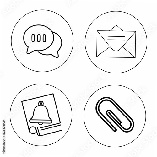 Professional communication icons set transparent background